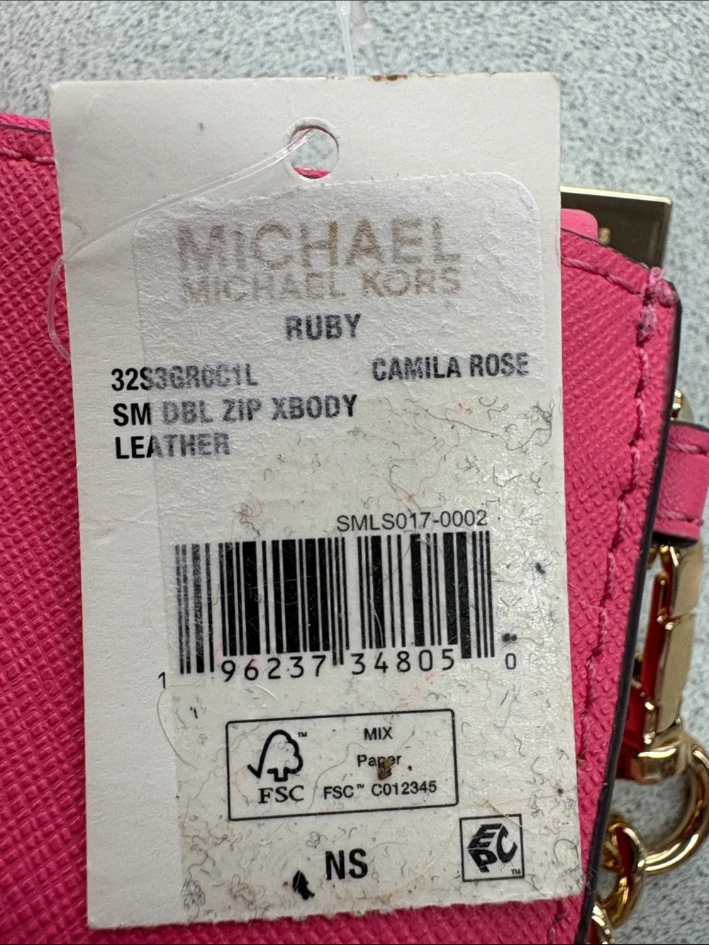 Michael Kors Camila Rose Small Double Zip Crossbody - Ruby